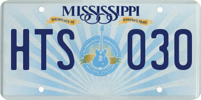 MS license plate HTS030