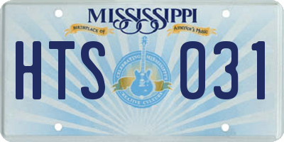 MS license plate HTS031
