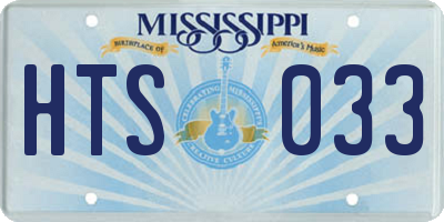 MS license plate HTS033