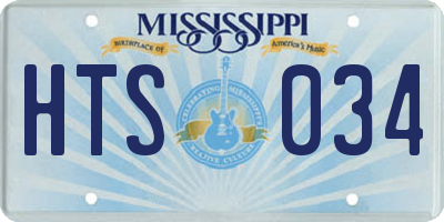 MS license plate HTS034