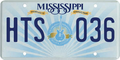 MS license plate HTS036