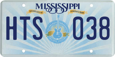 MS license plate HTS038