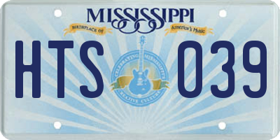 MS license plate HTS039