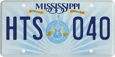 MS license plate HTS040