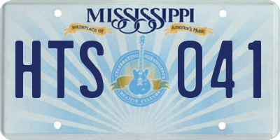 MS license plate HTS041