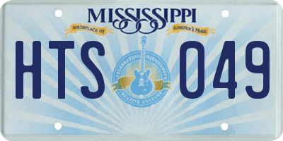 MS license plate HTS049