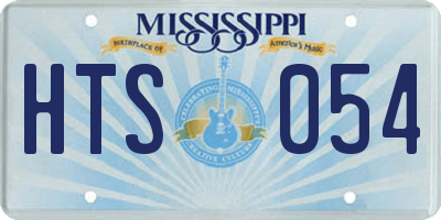 MS license plate HTS054