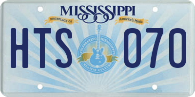 MS license plate HTS070