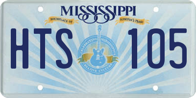MS license plate HTS105