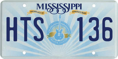 MS license plate HTS136