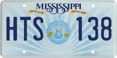 MS license plate HTS138