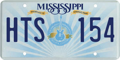 MS license plate HTS154