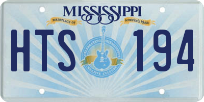 MS license plate HTS194