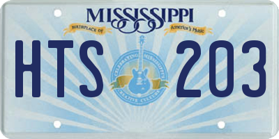 MS license plate HTS203