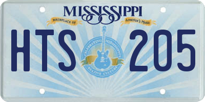 MS license plate HTS205