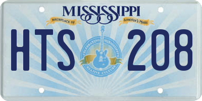 MS license plate HTS208