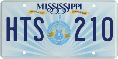 MS license plate HTS210