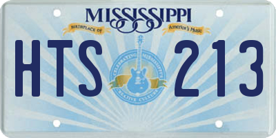 MS license plate HTS213