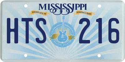 MS license plate HTS216