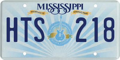 MS license plate HTS218