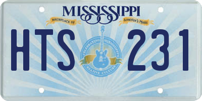 MS license plate HTS231