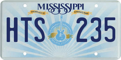 MS license plate HTS235