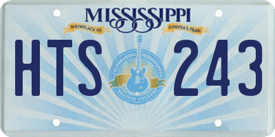 MS license plate HTS243
