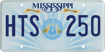 MS license plate HTS250