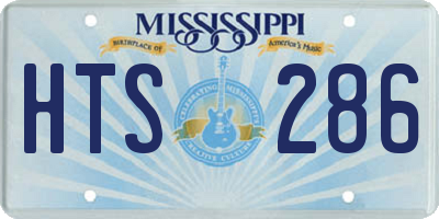 MS license plate HTS286