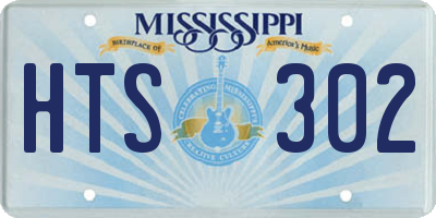 MS license plate HTS302