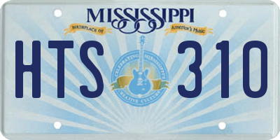 MS license plate HTS310
