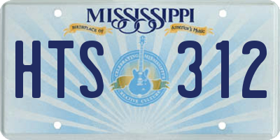 MS license plate HTS312