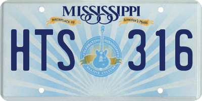 MS license plate HTS316