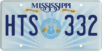 MS license plate HTS332