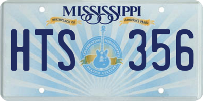 MS license plate HTS356