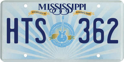 MS license plate HTS362