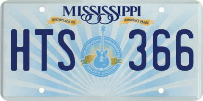 MS license plate HTS366