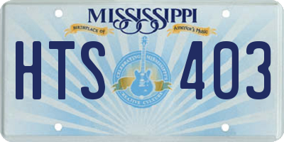 MS license plate HTS403