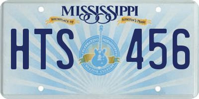 MS license plate HTS456