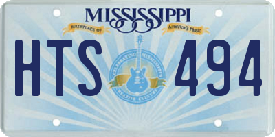 MS license plate HTS494