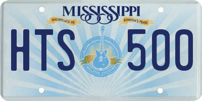 MS license plate HTS500