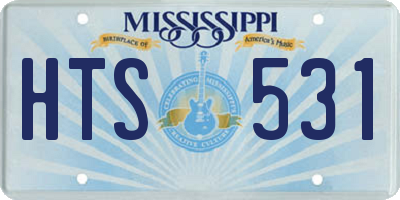 MS license plate HTS531