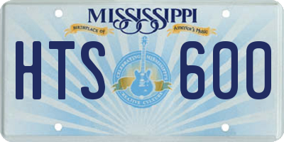 MS license plate HTS600