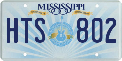 MS license plate HTS802