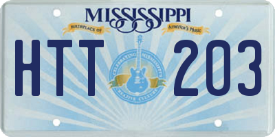 MS license plate HTT203
