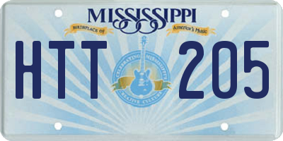 MS license plate HTT205