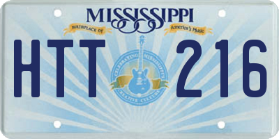 MS license plate HTT216