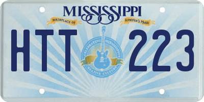 MS license plate HTT223