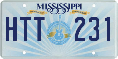 MS license plate HTT231