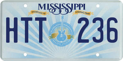 MS license plate HTT236